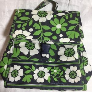 VERA BRADLEY GREEN & NAVY BLUE INSULATED LUNCH BAG